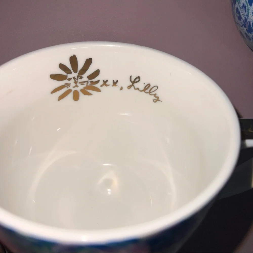 Lilly Pulitzer Hidden Cats 12 oz Coffee Mugs “Lion High Maintenance” Set‎ of 2